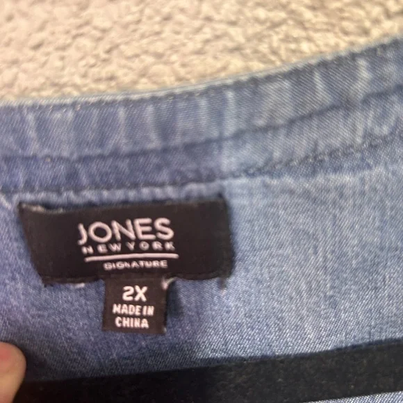 Jones New York denim top size 2x - Picture 7 of 7